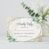 Simple Eucalyptus Greenery Wedding Carte RSVP (Debout devant)
