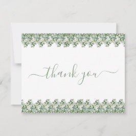 Simple Eucalyptus Greenery Wedding Thank You Card Bedankkaart