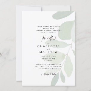 Simple Eucalyptus Les deux parents Faire-part de m