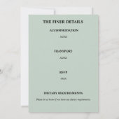 Simple Eucalyptus Mariage Réception Invitation (Dos)