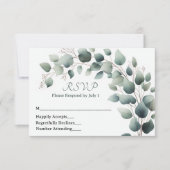 Simple Eucalyptus Wedding RSVP Card (Devant)