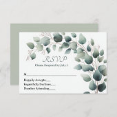 Simple Eucalyptus Wedding RSVP Card (Voorkant / Achterkant)