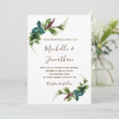 Simple Evergreen Greenery Floral Christelijk Weddi Kaart (Staand voorkant)