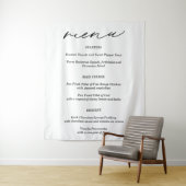 Simple Fabric Wedding Menu Banner Wandkleed (In situ)
