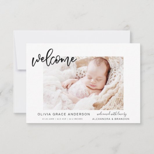 Simple Faire-part bébé Élégant Collage photo (Devant)