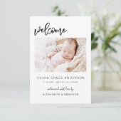 Simple Faire-part bébé photo Collage moderne (Debout devant)