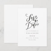 Simple Faire-part de date à sauver Noir et Blanc (Devant / Derrière)