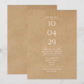 Simple Faire-Part de Date Rustique (Devant / Derrière)