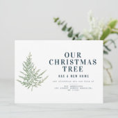 simple faire-part de déménagement de vacances de f (Debout devant)