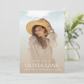 Simple Faire-part de diplôme en photo complète (Debout devant)