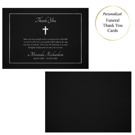 Simple Faire-part de funérailles catholique noir e