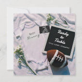 Simple faire-part de grossesse en football américa (Devant)