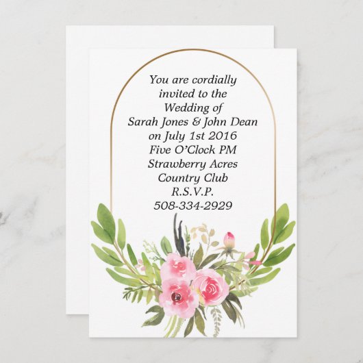 simple faire-part de mariage (Devant / Derrière)