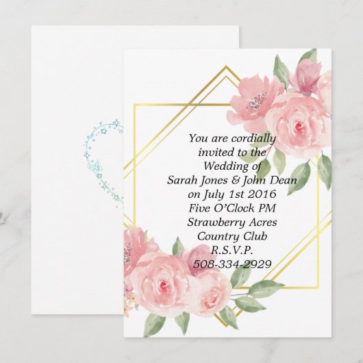 simple faire-part de mariage (Devant / Derrière)