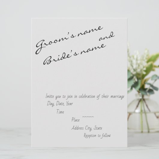 Simple Faire-part de mariage (Debout devant)