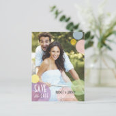 Simple Faire-Part de Mariage avec Photo et Bulles (Debout devant)