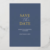 Simple Faire-Part de Mariage Bleu Marine (Recto)