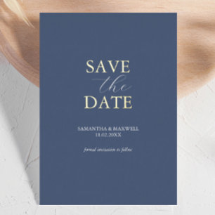 Simple Faire-Part de Mariage Bleu Marine