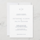 Simple Faire-part de mariage bleu marine blanche (Devant)