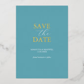 Simple Faire-Part de Mariage Bleu Turquoise (Recto)