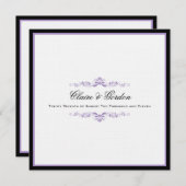 Simple Faire-part de mariage classique noir et vio (Devant / Derrière)