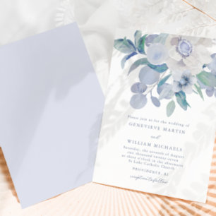 Simple Faire-part de mariage de bouquet floral ble