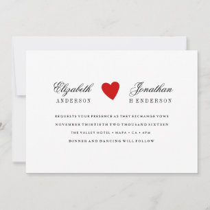 Simple Faire-part de mariage de calligraphie du co