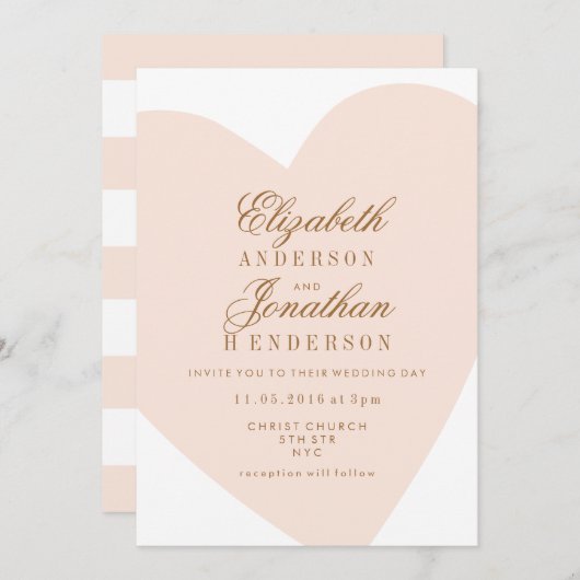 Simple Faire-part de mariage de calligraphie du co (Devant / Derrière)