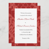 Simple Faire-part de mariage de canneberge Damas (Devant / Derrière)