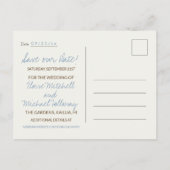 Simple Faire-Part de Mariage de Destination avec P (Dos)