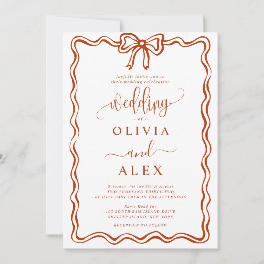 Simple Faire-part de mariage de Doodles Classiques (Devant)