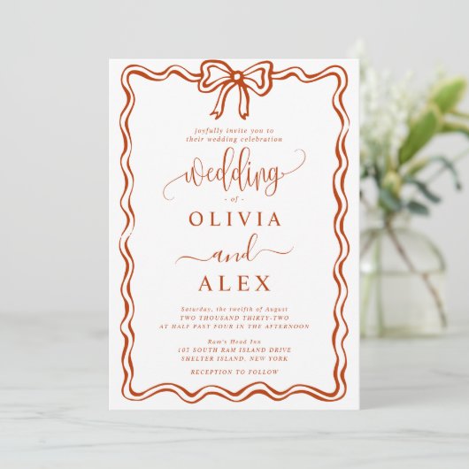 Simple Faire-part de mariage de Doodles Classiques (Debout devant)