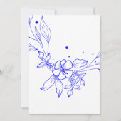 Simple Faire-part de mariage de ton de bijou bleu (Dos)