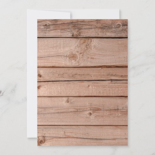 Simple Faire-part de mariage en chêne rustique (Dos)