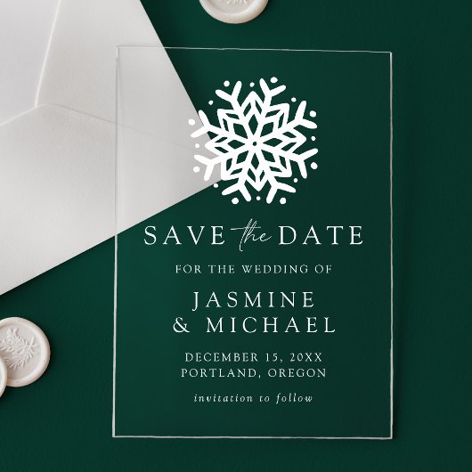 Simple Faire-Part de Mariage Flocon de Neige