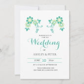 Simple Faire-part de mariage Floral Blanc (Devant)