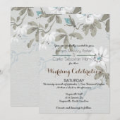 Simple Faire-part de mariage floral Chic Shabby (Devant / Derrière)