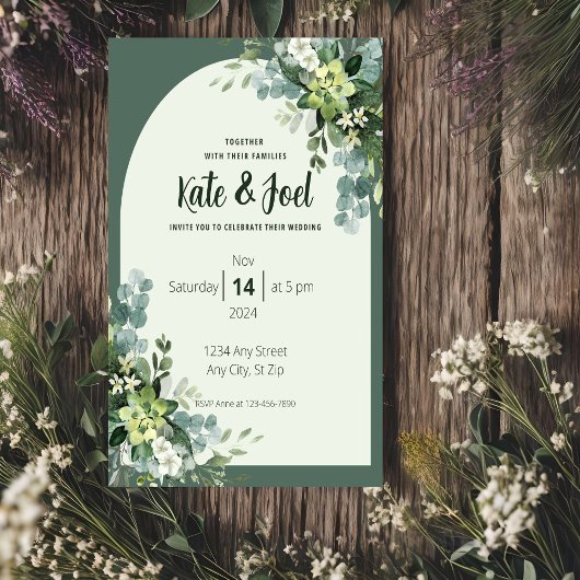 Simple Faire-part de mariage Floral Rustique