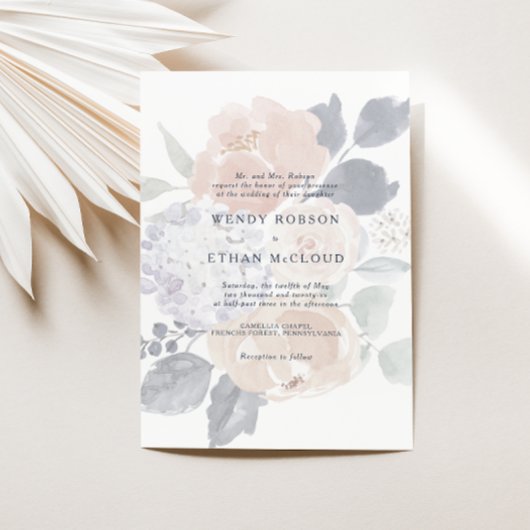 Simple Faire-part de mariage Floral Rustique
