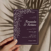 Simple Faire-part de mariage Floral violet et blan