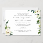 Simple Faire-part de mariage magnétique florale bl (Recto)