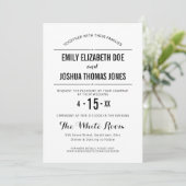 Simple faire-part de mariage noir blanc (Debout devant)