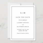 Simple Faire-Part de Mariage Noir et Blanc (Recto)