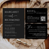 Simple Faire-Part de Mariage Noir et Blanc