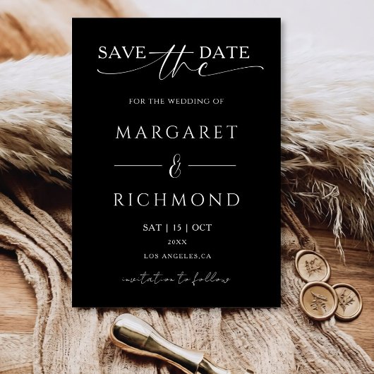 Simple Faire-Part de Mariage Noir et Blanc