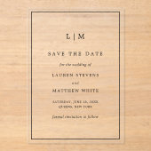 Simple Faire-Part de Mariage Noir et Blanc (Recto)