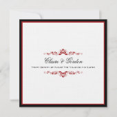 Simple Faire-part de mariage noir et rouge classiq (Devant)