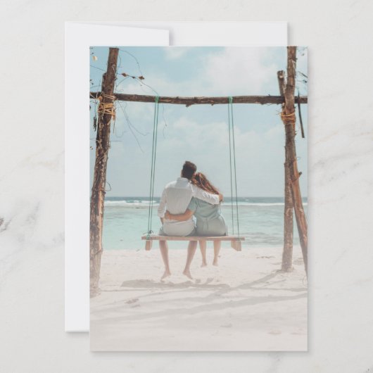 Simple Faire-part de mariage tout blanc avec photo (Dos)