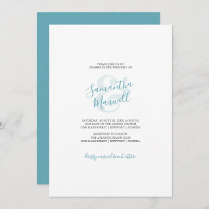 Simple Faire-part de mariage Tropical Turquoise
