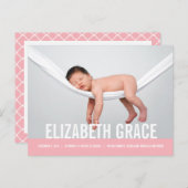 SIMPLE Faire-part de naissance moderne (Devant / Derrière)